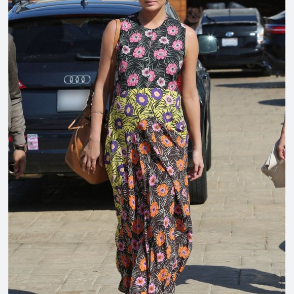 MARNI FLORAL PRINT VOILE MAXI DRESS -- size 38 as seen on Chrissy Teigen - Picture 2 of 3